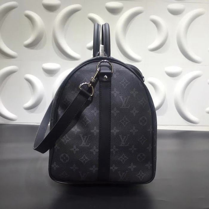 路易威登LV頂級原單KEEPALL 旅行袋 M41418 黑格皮旅行袋枕頭包 YDH1411